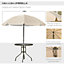 Outsunny 6PC Garden Dining Set Outdoor Furniture Folding Chairs Table Parasol Beige
