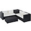 Outsunny 6Pcs Rattan Sofa Set Garden Sectional Wicker Furniture Cushion Black
