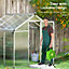 Outsunny 6x6ft Aluminium Greenhouse with/ Door Window Galvanised Base PC Panel