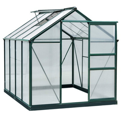 Outsunny 6x8ft Walk-In Polycarbonate Greenhouse Plant Grow 