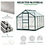 Outsunny 6x8ft Walk-In Polycarbonate Greenhouse Plant Grow Galvanized Aluminium