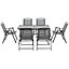 Outsunny 7 Pcs Garden Furniture Set with Dining Table 6 Folding Chairs Black