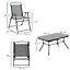 Outsunny 7 Pcs Garden Furniture Set with Dining Table 6 Folding Chairs Black