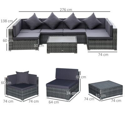 Outsunny 7 piece on sale rattan sectional