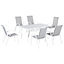 Outsunny 7 Piece Garden Dining Set with Table and Chairs Grey