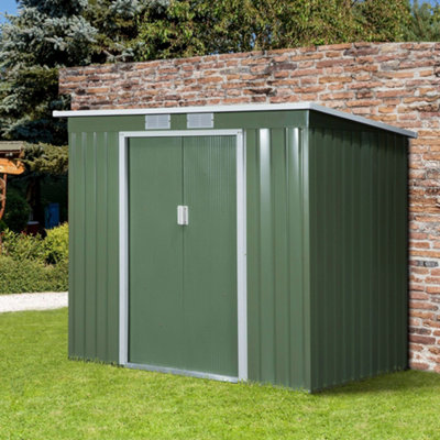 Outsunny 7 x 4ft Metal Garden Storage Shed w/ Double Door & Ventilation Green