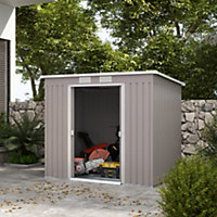 Outsunny 7 x 4ft Metal Garden Storage Shed w/ Double Door & Ventilation Grey