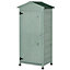 Outsunny 74x55x155cm Garden Storage Shed Cabinet 2 Shelves Hooks Lock Green