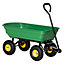 Outsunny 75L Garden Cart Trolley Dump Wheelbarrow Trailer Truck 4 Wheels Green