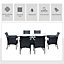 Outsunny 7pc Rattan Garden Furniture Dining Set Wicker Patio Conservatory Seater Black