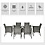 Outsunny 7pc Rattan Garden Furniture Dining Set Wicker Patio Conservatory Seater Grey