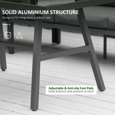 Outsunny 8-Seater Aluminium Garden Dining Sofa Furniture Set with Cushions - 6