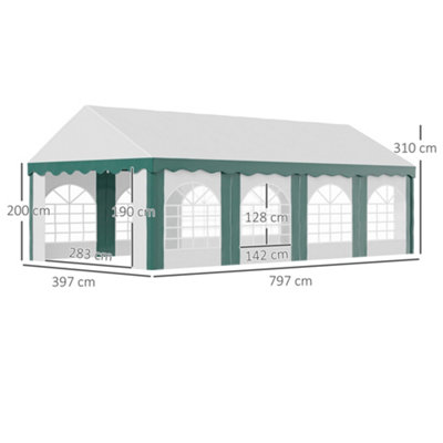 Outsunny 8 x 4m Marquee Gazebo, Party Tent with Sides and Double 