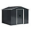 Outsunny 8 x 6ft Garden Storage Shed with Double Sliding Door Outdoor Grey