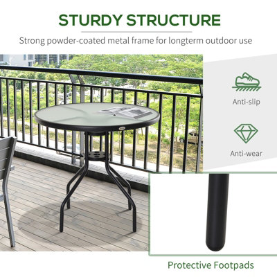 Mainstays round deals glass patio table