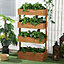 Outsunny 80cm x 45cm x 142cm 4-Tier Raised Garden Bed, Fir Wood Vertical Planter Box, Freestanding Elevated Plant Stand