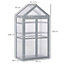 Outsunny 80x47x138cm Wood Cold Frame Greenhouse for Plants PC Board Grey