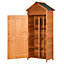 Outsunny 84x52cm Wooden Garden Shed Outdoor Shelves Utility Tool Storage Cabinet