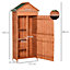 Outsunny 84x52cm Wooden Garden Shed Outdoor Shelves Utility Tool Storage Cabinet