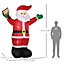 Outsunny 8ft Inflatable Christmas Santa Claus Holds Light Sign of Blessings, Blow-Up Outdoor LED Yard Display Lawn Garden Party