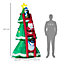 Outsunny 8ft Inflatable Christmas Tree with Santa Claus, Penguin and Snowman on Ladder, Blow-Up Outdoor LED Yard Display