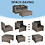 Outsunny 8pc Outdoor Patio Furniture Set Weather Wicker Rattan Sofa Chair Grey
