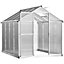 Outsunny 8x6ft Aluminium Greenhouse with/ Door Window Galvanized Base PC Panel