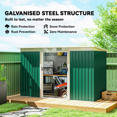 Outsunny 7 x 4ft Metal Garden Storage Shed w/ Double Door Dark Grey main image 0