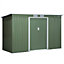 Outsunny 9 x 4FT Outdoor Garden Storage Shed  2 Door Galvanised Metal Green