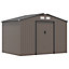 Outsunny 9 x 6FT Garden Metal Storage Shed Outdoor Storage Shed with Foundation Ventilation & Doors, Brown