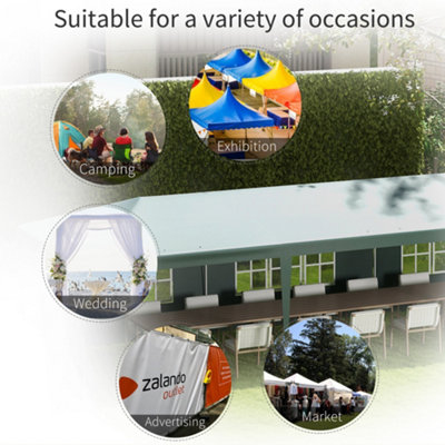 Outsunny 4 x 3m Party Tent Waterproof Garden Gazebo Canopy Wedding Cover Shade