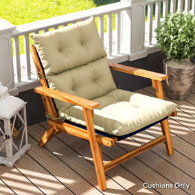 Outsunny Adirondack Chair Cushion Rocking Chair Cushion w/ Ties, Beige