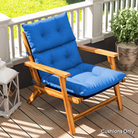 Outsunny Adirondack Chair Cushion Rocking Chair Cushion w/ Ties, Blue