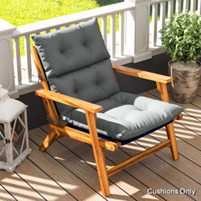 Outsunny Adirondack Chair Cushion Rocking Chair Cushion w/ Ties, Light Grey