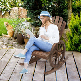 Outsunny Adirondack Rocking Chair Porch Poolside Garden Lounging