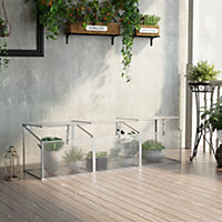 Outsunny  Aluminium Greenhouse Plants Raised Bed Vented Cold Frame Transparent
