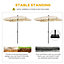 Outsunny Aluminium Sun Umbrella Parasol Patio Rectangular Tilt 2M x 1.3M Beige