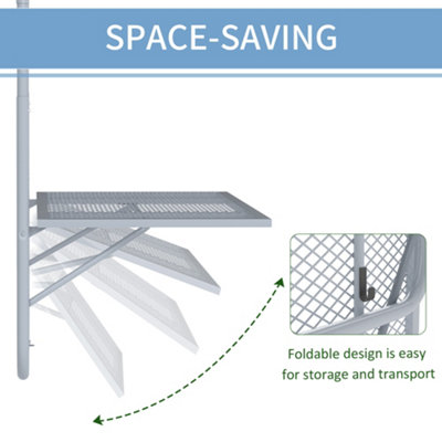 Outsunny Balcony Hanging Table Wall Mount Adjustable Folding Desk Patio ...