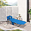 Outsunny Beach Chaise Lounge Portable Adjustable with Face Cavity Blue