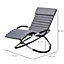 Outsunny Breathable Mesh Rocking Chair Design Orbital Mat Removable Black Grey