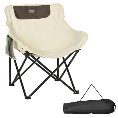 Outsunny Camping Chair, Lightweight Folding Chair with Carrying Bag and Storage Pocket, Perfect for Festivals, Fishing, Beach