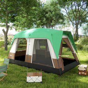 Outsunny Camping Tent with 3000mm Waterproof Rainfly & Screen Panels, Green