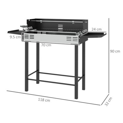 Outsunny Charcoal Spit Roasting Machine w/ 3-Tier Grill Grate ...
