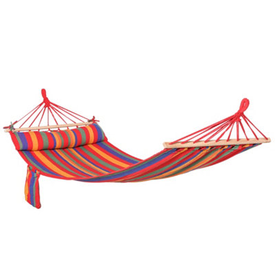 Outsunny Cotton Hammock Soft Portable Swing Chair  Headrest Side Pocket