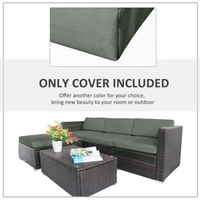 Outsunny Cushion Cover Replacement Garden Rattan Patio Furniture Seat Cover