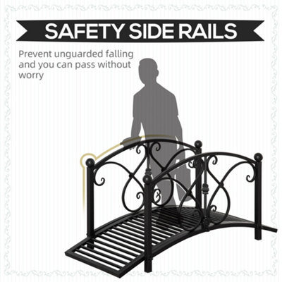 Outsunny Decorative Garden Bridge Landscaping with Railings for Creek Pond