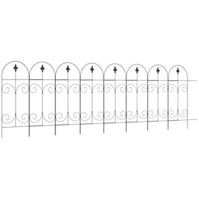 Outsunny Decorative Garden Fencing, 8PCs 44in x 12.5ft