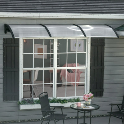 Outsunny Door Canopy Outdoor Awning Rain Shelter for Window Porch 303x96 Clear