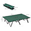 Outsunny Double Camping Bed Camping Cot Foldable Outdoor Patio Sleeping Bed Super Light with Carry Bag (Green)