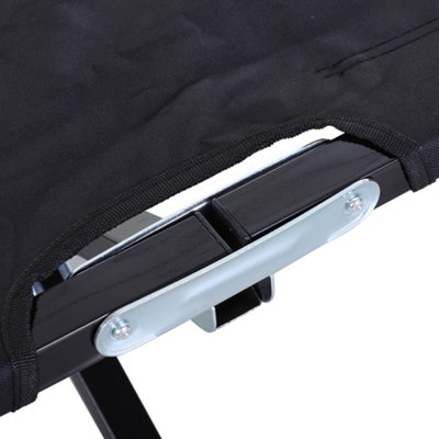 Outsunny Double Camping Folding Cot Outdoor Portable Sleeping Bed, Black